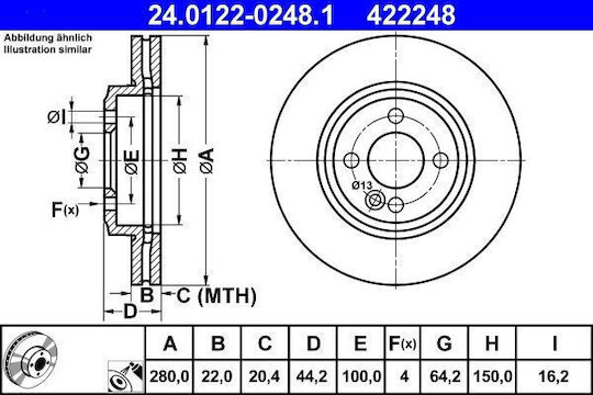 Brake Disc Mini Mini R56 Ate 24012202481