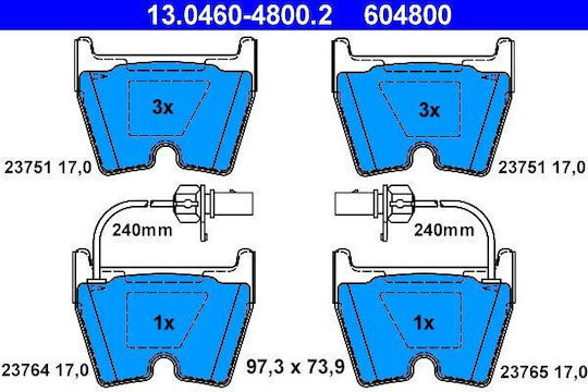 Brake Pads Vw Phaeton 3d Ate 13046048002