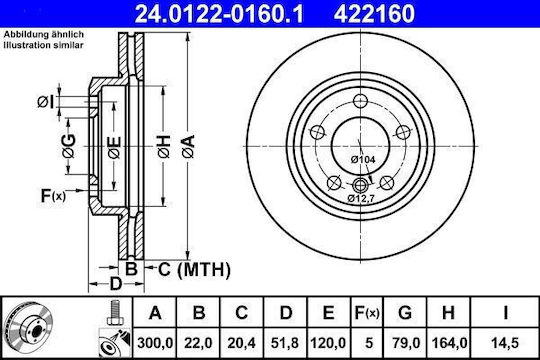 Bmw 3 E46 Ate 24012201601 Brake Disc