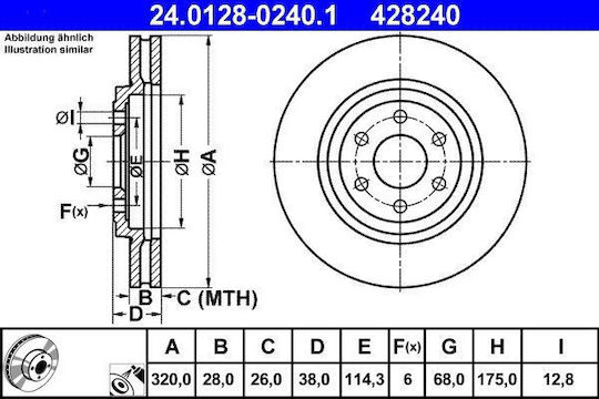 Nissan Navara D40 Bremsscheibe Ate 24012802401