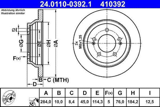 Brake Disc Kia Carens Iv Ate 24011003921