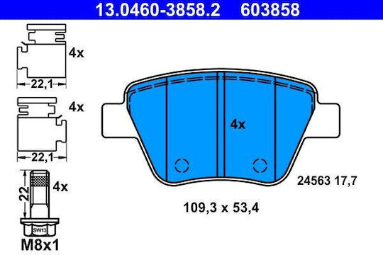 Brake Pads Audi A1 8x1 8xk 8xf Ate 13046038582