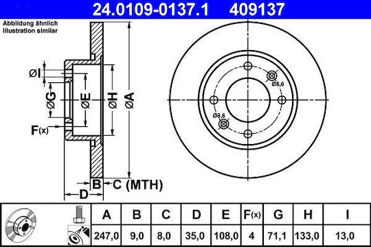Disc de frână Citroen Berlingo Mf Ate 24010901371