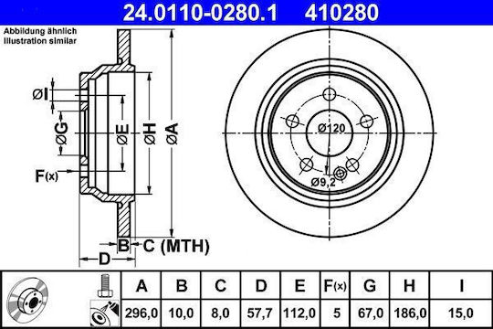 Mercedes-benz Viano W639 Ate Brake Disc 24011002801