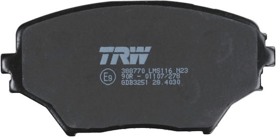 Set Plăcuțe de Frână Față Trw Toyota Picnic RAV 4 Ii 1.8-2.4 08.96-11.05 Înălțime 60.3mm Lățime 123.0mm Grosime 17.5mm
