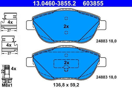 Brake Pads Citroen C3 Ii Ate 13046038552
