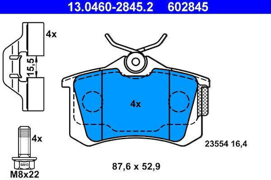 Brake Pads Renault Clio Grandtour Kr0 1 Ate 13046028452