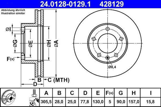 Нисан Интерстар Бус X70 Ate 24012801291 Дискови спирачки