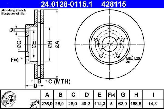 Toyota Avensis Verso Clm2 Acm2 Ate 24012801151 Bremsscheibe