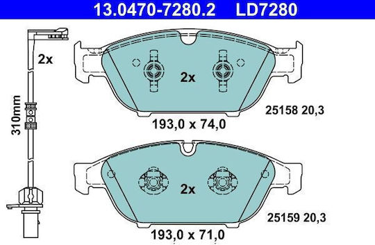 Спирачни накладки Audi A6 4g2 C7 4gc Ate 13047072802