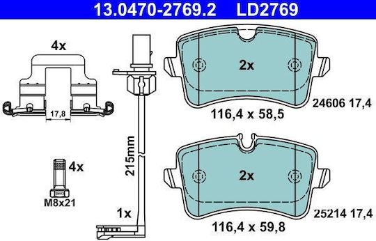 Brake Pads Audi A6 4g2 C7 4gc Ate 13047027692