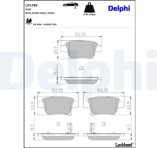 Delphi Brake Pad for Toyota Avensis / Corolla Verso / Previa