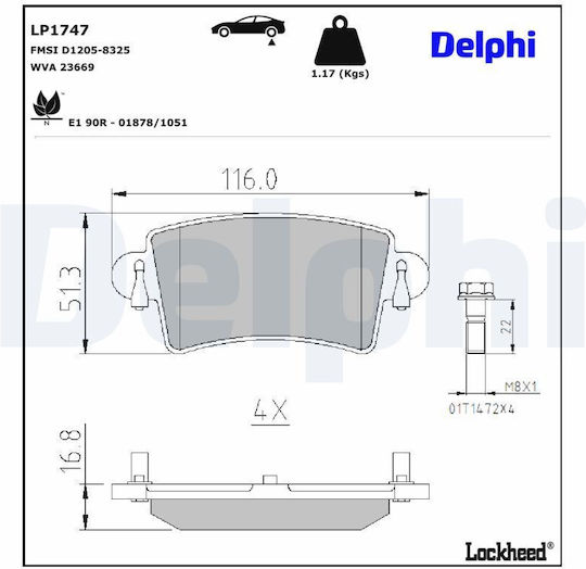 Delphi Σετ Τακάκια για Opel Movano Renault Master