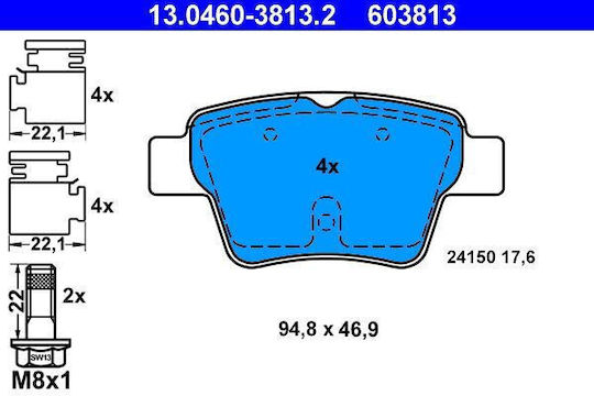 Brake Pads Citroen C4 I Lc Ate 13046038132