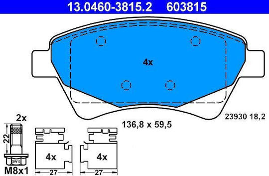Brake Pads Renault Grand Sc�nic Ii Jm0 1 Ate 13046038152