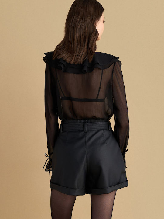 Women's Leather Shorts Black