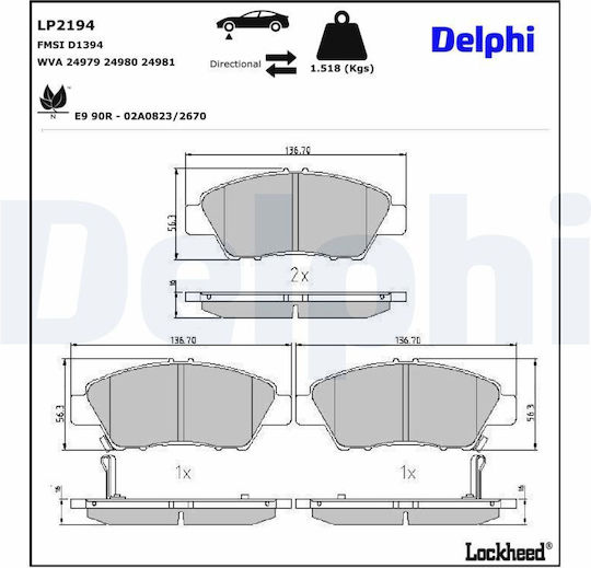 Delphi Σετ Τακάκια