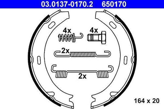 Комплект спирачни накладки Mercedes-benz 190 W201 Ate 03013701702