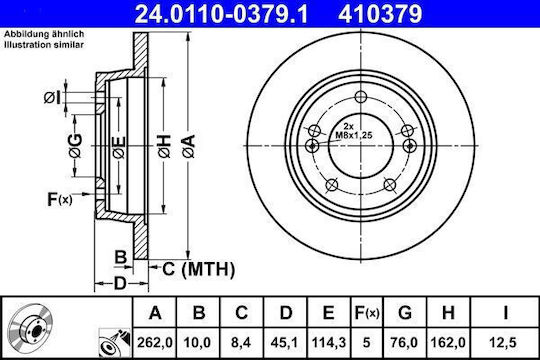 Disc de frână Hyundai I30 GD ATE 24011003791