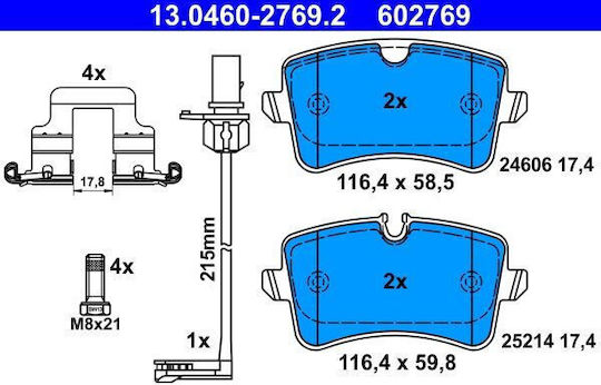 Brake Pads Audi A6 4g2 C7 4gc Ate 13046027692