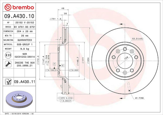 Citroen Jumpy Brembo Brake Disc 09a43011