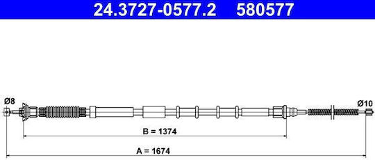 Кабел за ръчна спирачка Fiat Grande Punto 199 Ate 24372705772