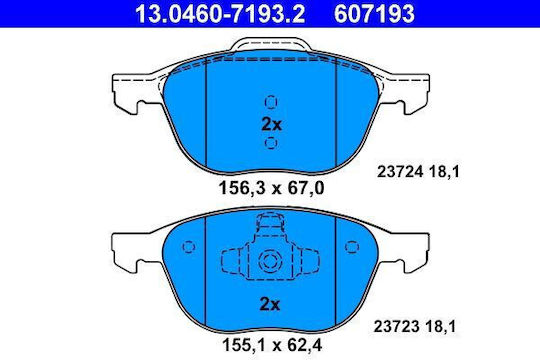 Vorderer Bremsbelagsatz Ford Focus 13.0460-7193.2