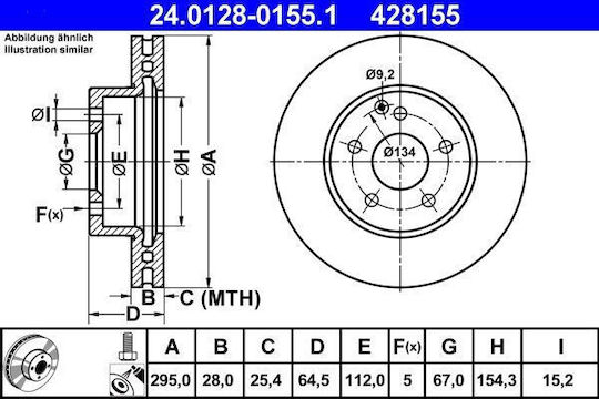 Brake Disc Mercedes-benz C-class W204 Ate 24012801551