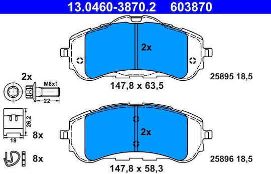 Brake Pads Peugeot 308 Ii Ate 13046038702