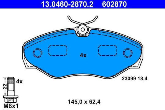 Plăcuțe de frână Nissan Primastar Bus X83 Ate 13046028702