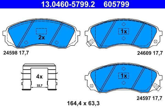 Bremsbeläge Hyundai H-1 Cargo Tq Ate 13046057992