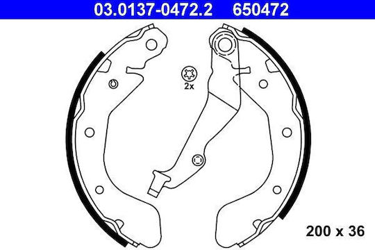 Set Brake Shoes Chevrolet Aveo Hatchback T250 T255 Ate 03013704722
