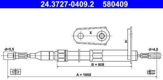 Handbrake Cable Mercedes-benz 190 W201 Ate 24372704092