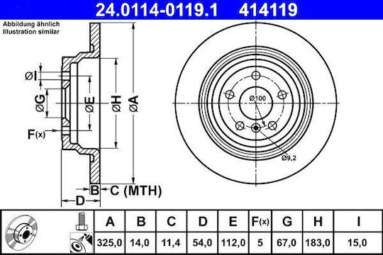 Brake Disc Mercedes-benz Gle W166 Ate 24011401191