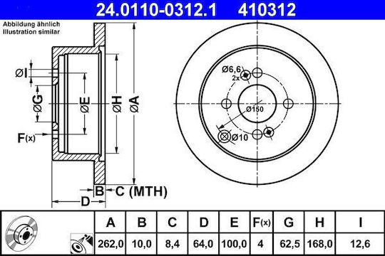 Hyundai Accent Iii Mc Ate 24011003121 Brake Disc