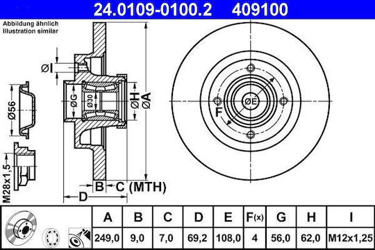 Brake Disc Citroen C3 Ii Ate 24010901002