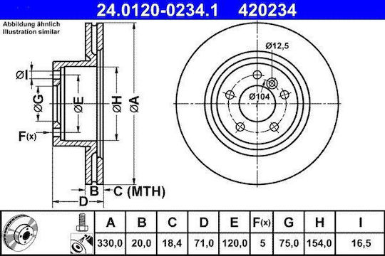 Диск за спирачките на Bmw X3 F25 Ate 24012002341