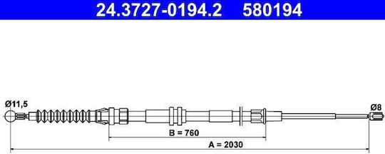 Handbremsseil Vw Caddy III Karosserie 2KA 2KH 2CA 2CH ATE 24372701942