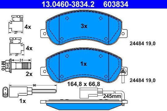 Накладки за спирачки Ford Transit Tourneo Ate 13046038342