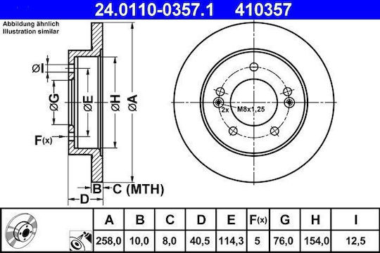 Bremsenscheibe Hyundai Ix20 Jc Ate 24011003571