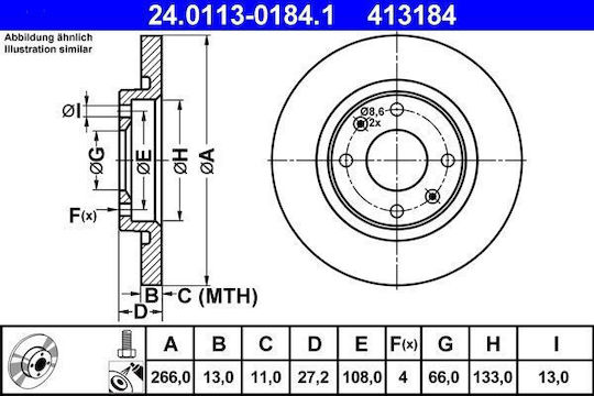 Disc de frână Citroen Berlingo Mf Ate 24011301841
