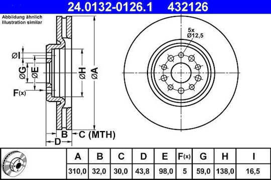 Brake Disc Citroen C8 Ea Eb Ate 24013201261