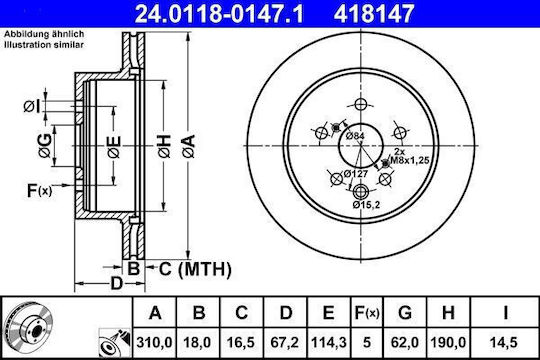 Disc de frână față Lexus Gs Grs19 Uzs19 Urs19 Gws19 24011801471