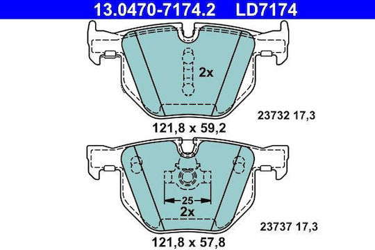 Bmw 5 E60 Ate 13047071742 Спирачни накладки