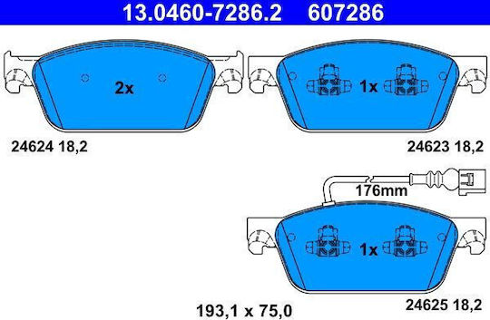 Vw Multivan V 7hm 7hn 7hf 7ef 7em 7en Brake Pads Ate 13046072862