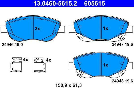 Brake Pads Toyota Avensis Combi Zrt27 Adt27 Ate 13046056152