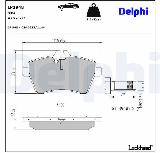 Delphi Bremsbelag Hinten