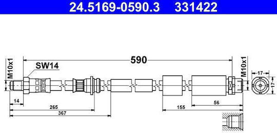 Спирачен маркуч Bmw 1 F20 Ate 24516905903