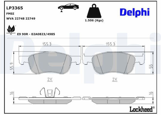 Delphi Bremsbelag für Bentley Kontinental