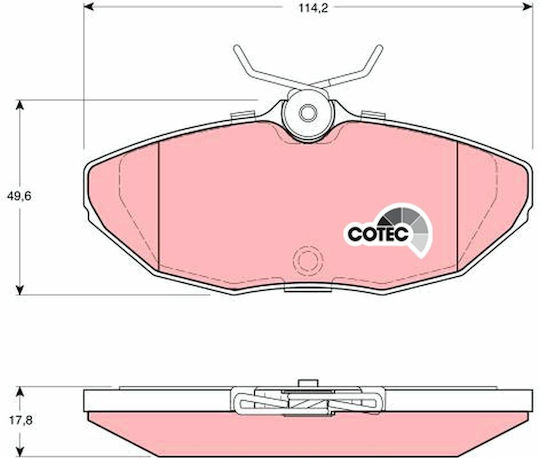 Trw Automotive Rear Brake Pads Set Compatible Dodge Viper Ford Usa Freestyle Jaguar S-type Ii Xj Lincoln Ls 49.6x114.2x17.8 Mm